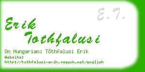 erik tothfalusi business card